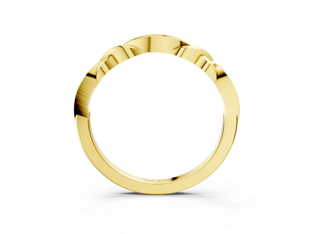 Yellow gold Twisted Marquise Diamond Pavé Band with Shared Prong Setting