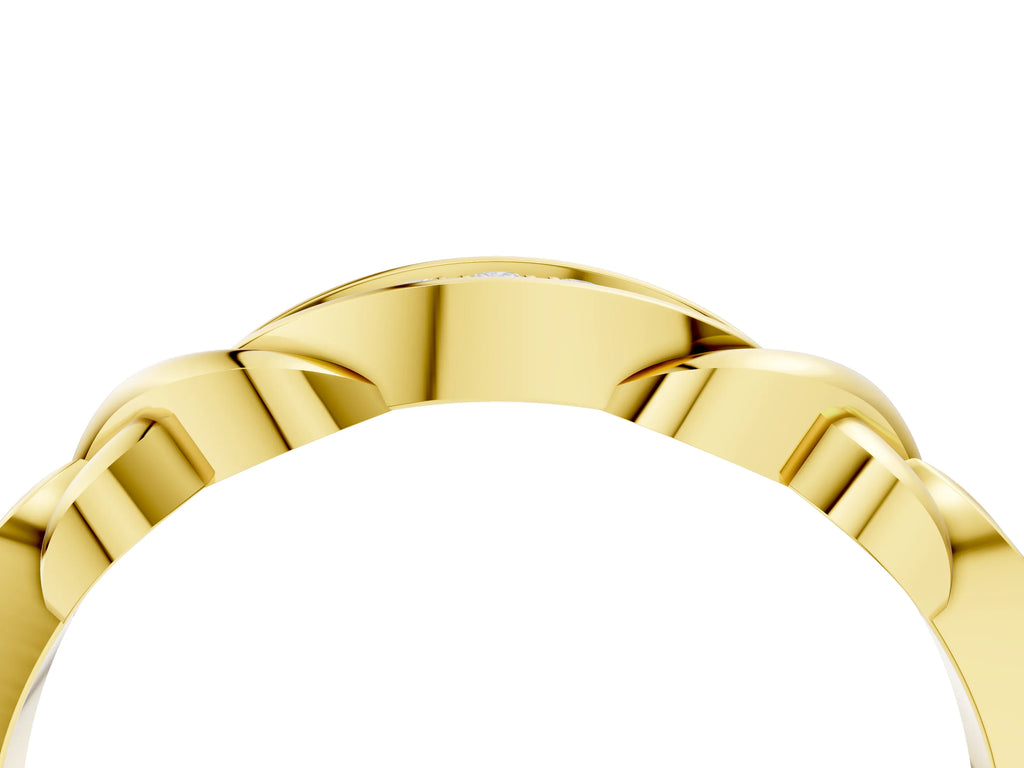 Yellow gold Twisted Marquise Diamond Pavé Band with Shared Prong Setting